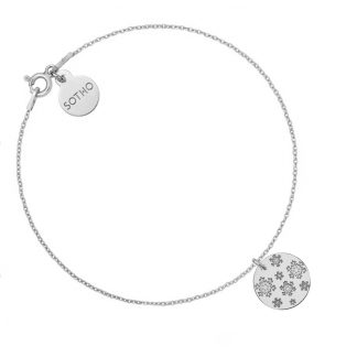 Srebrna bransoletka z grawerowanymi śnieżynkami