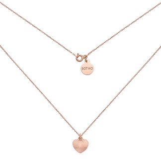 Naszyjnik z różowego złota z sercem : Długość - 60cm