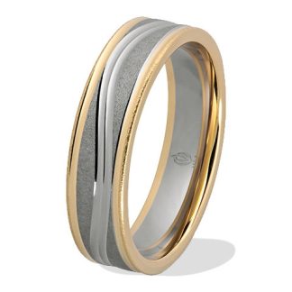 Obrączka z żółtego i białego złota palladowego ŁN-28ZB-light-k