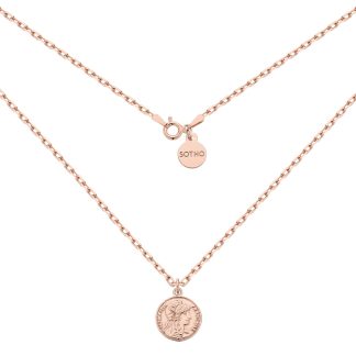 Masywny łańcuszek z monetą z różowego złota : Długość - 40 cm