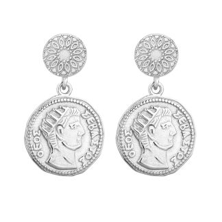 Srebrne kolczyki z monetami