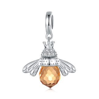 Pszczoła z kryształami srebrna zawieszka charms srebro 925