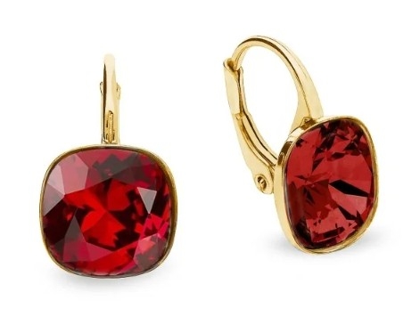 Kolczyki barete gold crystals w kolorze scarlet