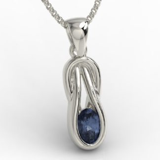 Wisiorek z białego złota z szafirem BPW-69B