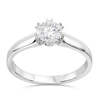 Pierścionek z brylantem certyfikowanym 0,60ct G/Si1 ze złota białego BP-2160B