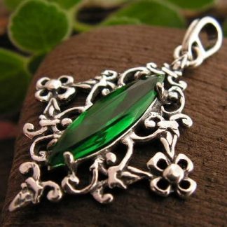 ROMA - srebrny wisiorek ze szmaragdem