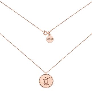 Medalion z różowego złota z symbolem miłości : Długość - 70 cm