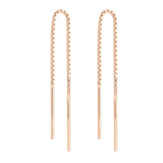 Przewlekane kolczyki z różowego złota