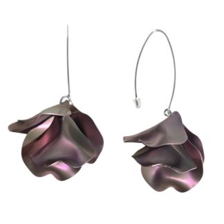 Kolczyki srebrne z różowym tytanem długie san marino