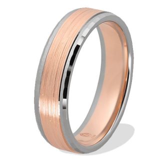 Obrączka z czerwonego i białego złota palladowego ŁN-23CB-light-m