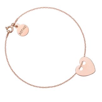 Bransoletka z różowego złota z pełnym serduszkiem