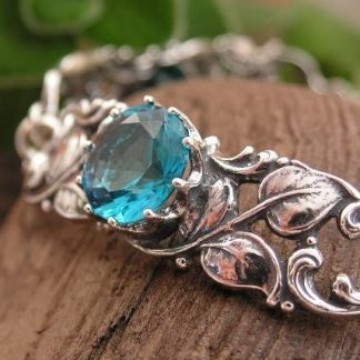 SANNAKURA - srebrna bransoletka z akwamarynem