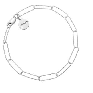 Srebrna owalna bransoletka : Długość - 17cm