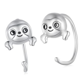 Srebrne leniwce kolczyki bigle otwarte srebro 925