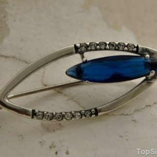 POLICORO - srebrna broszka z szafirem