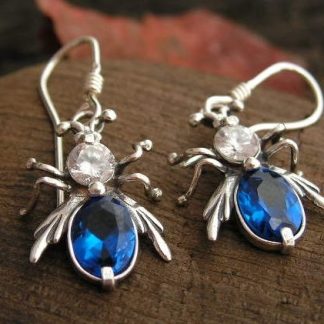 OWADOWO - srebrne kolczyki z szafirem