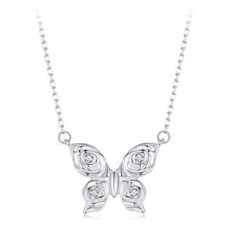 Srebrny naszyjnik motylek z róż z regulacją długości srebro 925