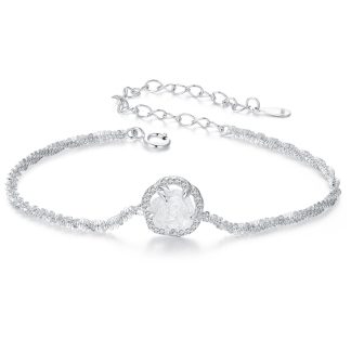 Srebrna bransoletka z różyczką zmieniającą kolor