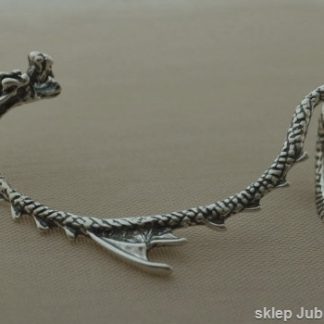 NAUSZNICA SMOK - dragon srebrny kolczyk