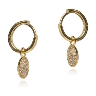 Kolczyki srebrne  pozłacane kółka z cyrkoniami