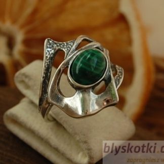 ELENA - srebrny pierścionek z malachitem
