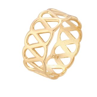 Złota gruba ażurowa obrączka : pierścionki - 18