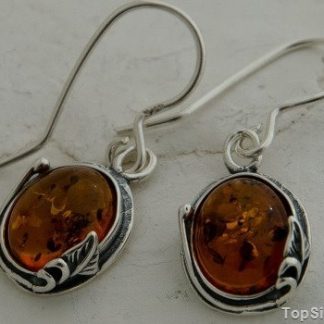 KARELIA - srebrne kolczyki z bursztynami