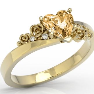 Pierścionek z topazem Swarovski Honey i diamentami AP-53Z