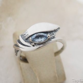 CORINA srebrny pierścionek z akwamarynem