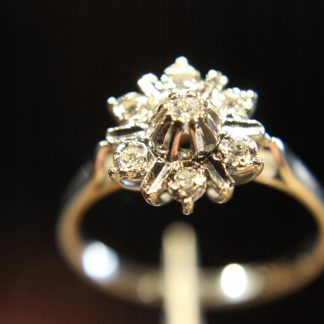 Pierścionek 14k złoty diamenty r 14.5 certyfikat