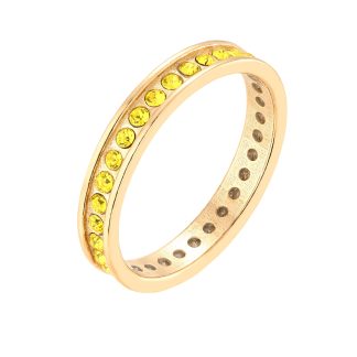 Złota obrączka z żółtymi kryształami Preciosa : pierścionki - 12