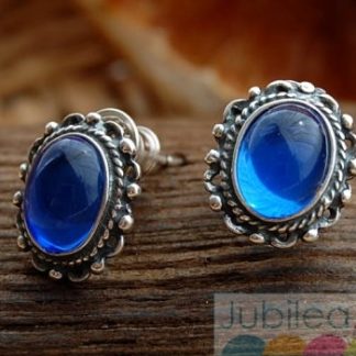 ARAGONIA - srebrne kolczyki z szafirem