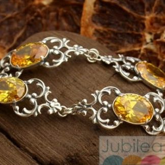 XERTA - srebrna bransoletka z cytrynem