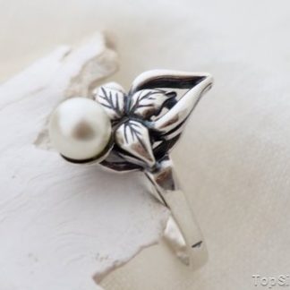 CANDIA - srebrny pierścionek z perłą