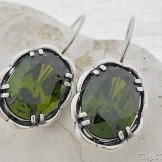 SIENA - srebrne kolczyki z oliwinem