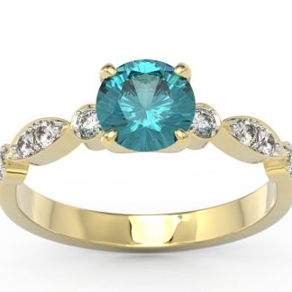 Pierścionek z żółtego złota z zirconem i cyrkoniami BP-9380Z-R-C