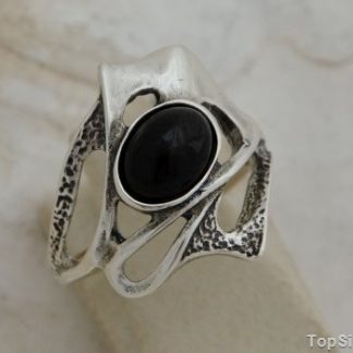 FANE - srebrny pierścionek z onyksem