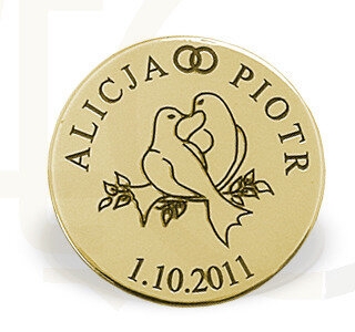 Grosz "na szczęście" ze złota D-2Z doskonały na ślub lub zaręczyny