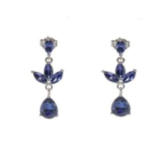 Kolczyki srebrne z szafirowymi cyrkoniamii