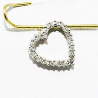 Złoty wisiorek naturalne diamenty 0.12ct serce