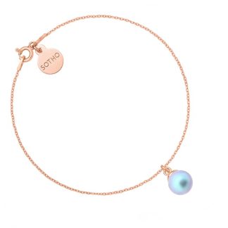 Bransoletka z różowego złota z niebieską perłą SWAROVSKI® CRYSTAL