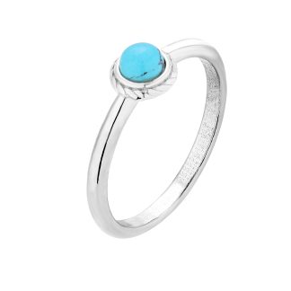 Srebrny pierścionek z turkusem : pierścionki - 14