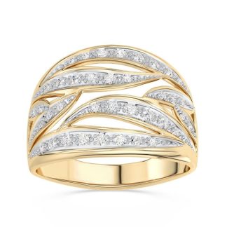 Pierścionek z żółtego złota z diamentami BP-32Z