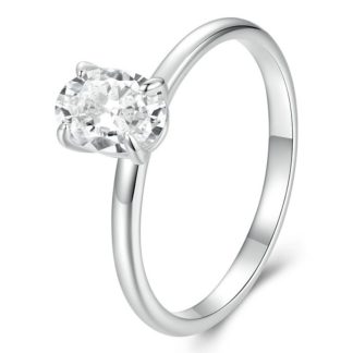 Pierścionek ze srebra z owalnym Moissanitem 1,0 ct srebro 925 R14