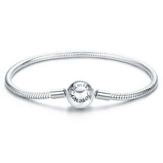 Srebrna bransoletka z grawerem 17cm modułowa do zawieszek charms