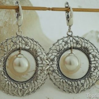 SALVINIO - srebrne kolczyki z perłami