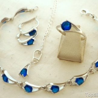 OSLO – srebrny komplet z szafirami