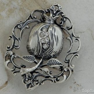 IGLESIA - srebrna broszka z kryształkami Swarovskiego