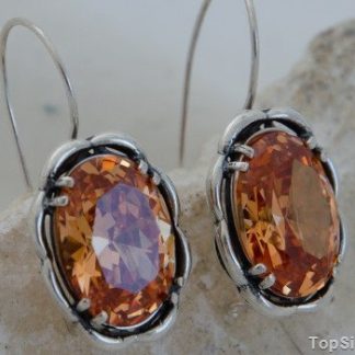 MARAKUJA - srebrne kolczyki z topazem złocistym