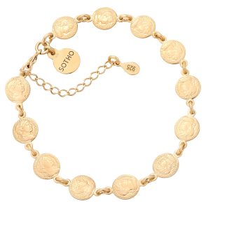 Bransoletka pozłacana z monetami